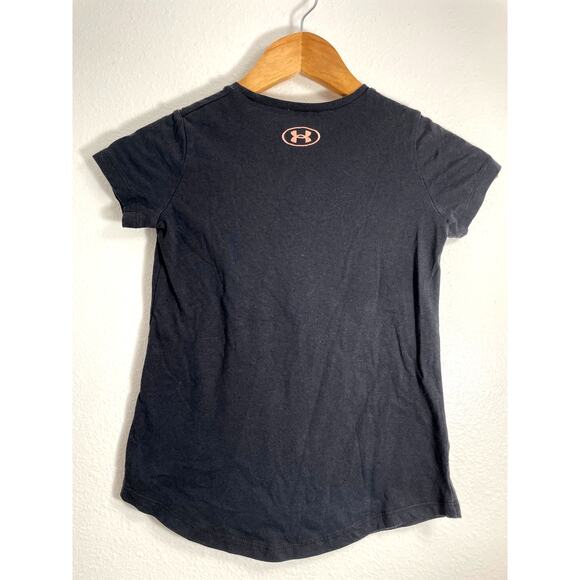 Under Armour Girls' Softball Collage Short Sleeve Tee Shirt Small Black - Picture 3 of 4